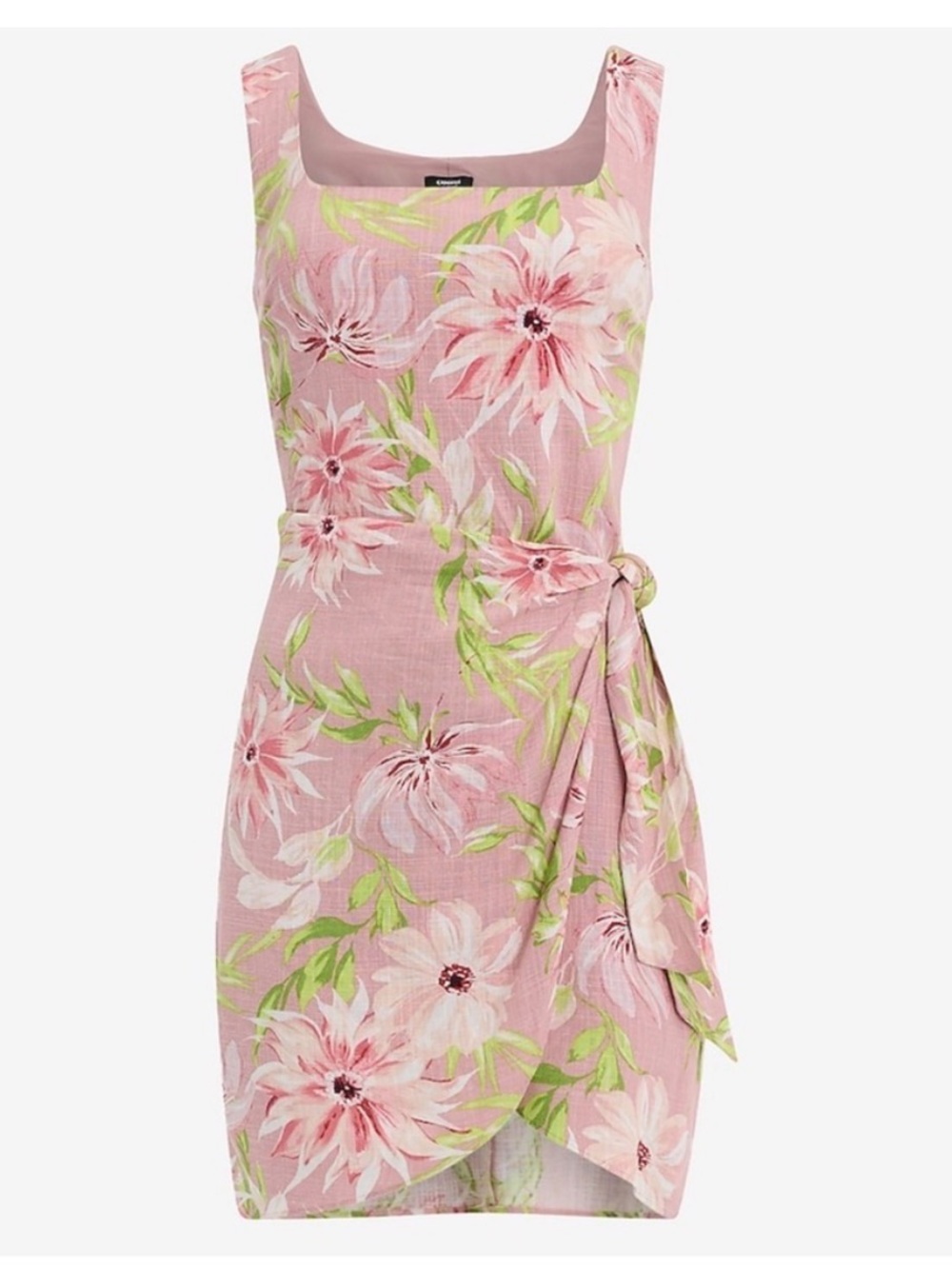 NWT Express floral blend linen scoop neck dress